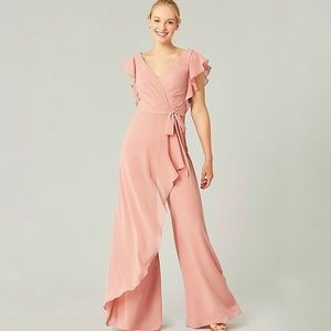 Kleinfeld Long Bridesmaid Jumpsuit in Sedona (Red)